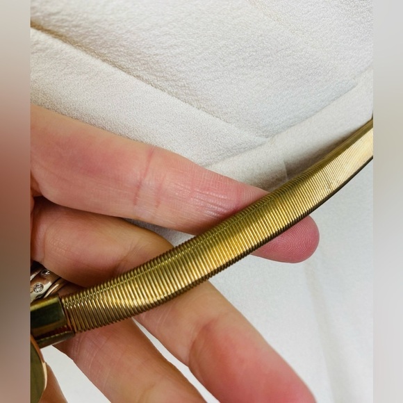 Ark & Co Cocktail Dress with Gold Accents, Large, Cream Mini Dress with Belt - Picture 10 of 16